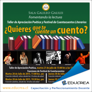 Recomendamos: Taller de Apreciación Poética y Festival de Cuentacuentos “¿Quieres que te cuente un cuento?”